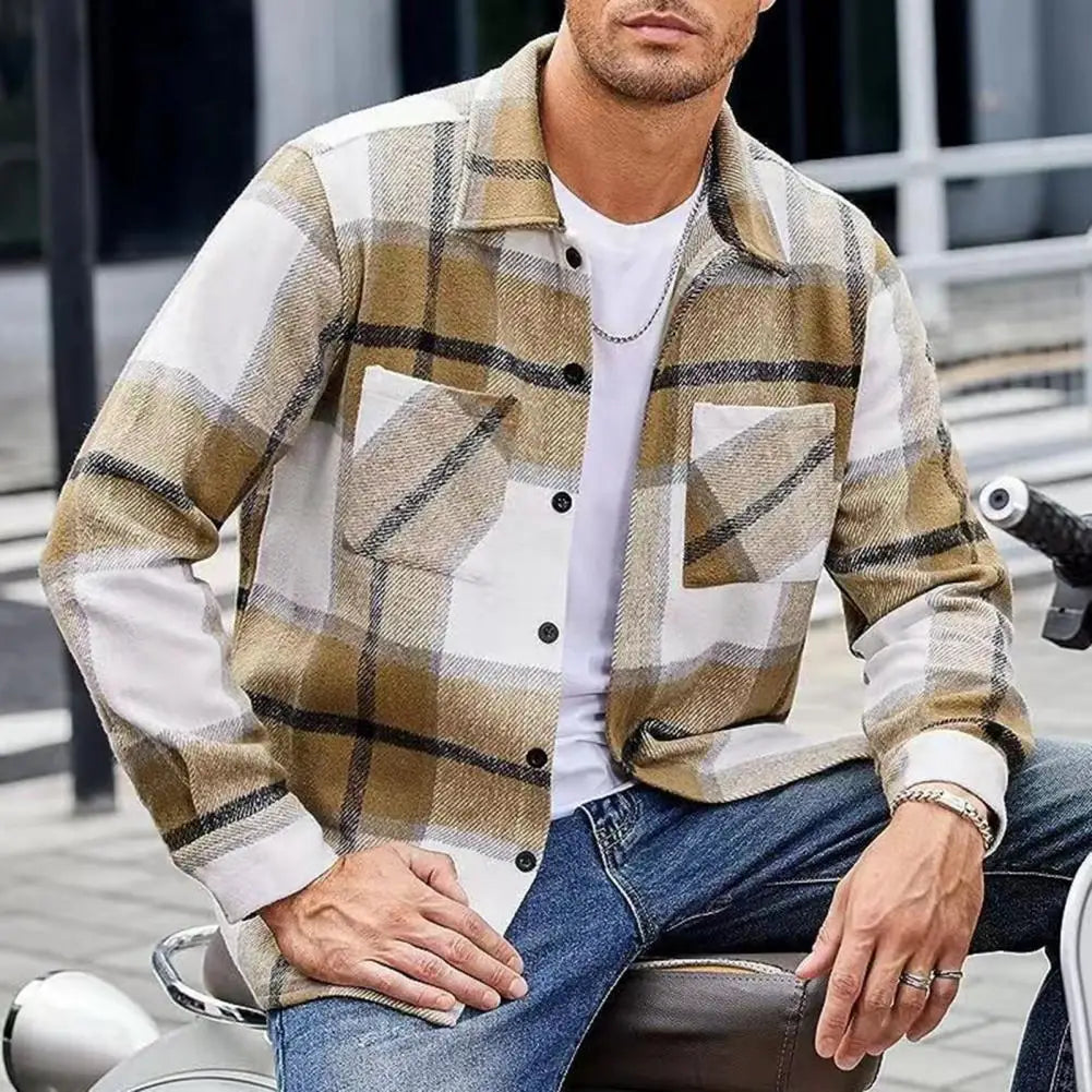 urchemise Vintage à Carreaux Homme – Style Décontracté Automne🚚Livraison rapide gratuite et sécurisée FelizShop