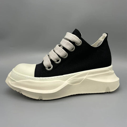 Chaussures casual pour homme — Sneakers en toile à lacets larges — Baskets compensées pour homme, semelle épaisse — Sneakers femme à rehaussement de hauteur🚚 Livraison rapide FelizShop