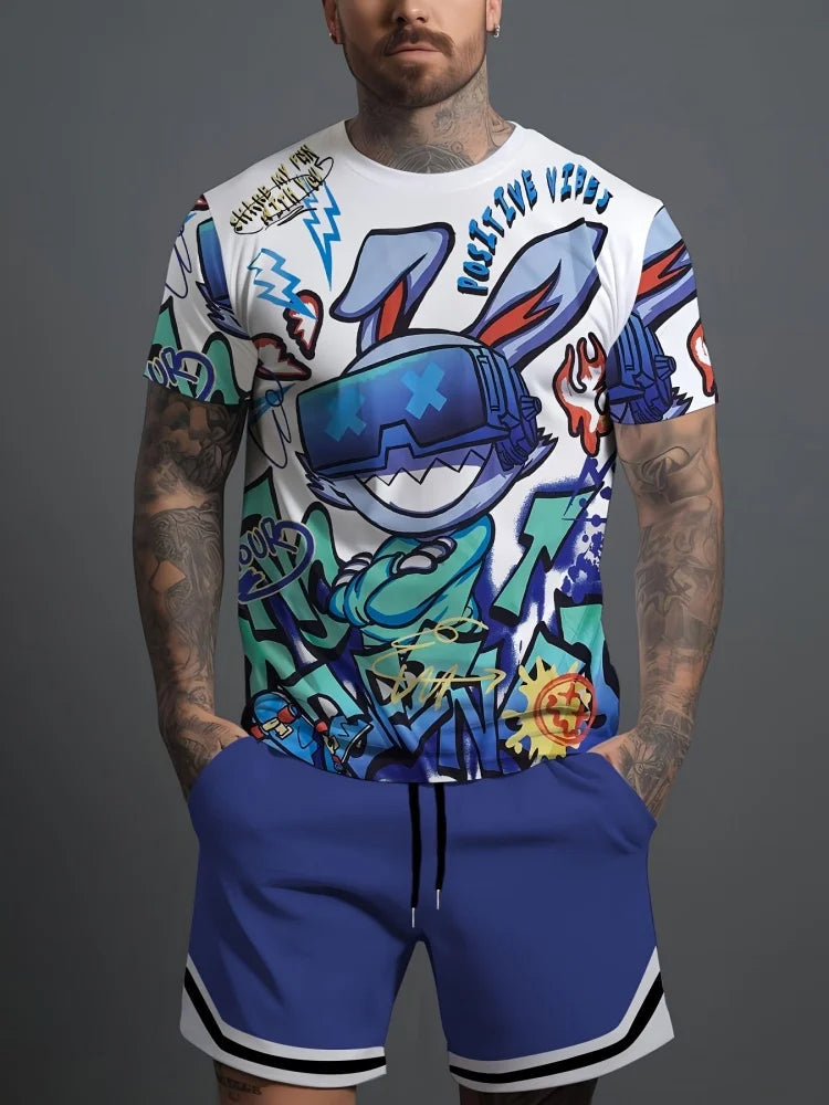 Ensemble Été 2025 Homme – T-Shirt + Short Imprimé Ours – Style Streetwear & Respirant🚚 Livraison rapide en 8 à 12 jours ouvrés depuis la France FelizShop