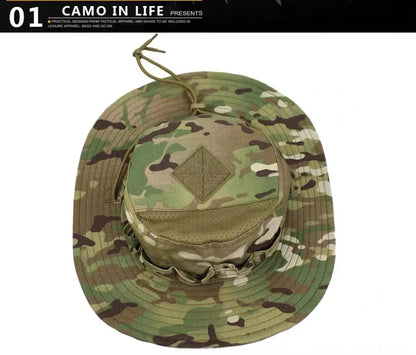 Nouvelle casquette 2025 camouflage tactique – Casquette de type Bonnie à poche carrée – Chapeau bob multicam pour la pêche, la randonnée et les activités de plein air – Protection solaire🚚 Livraison rapide FelizShop