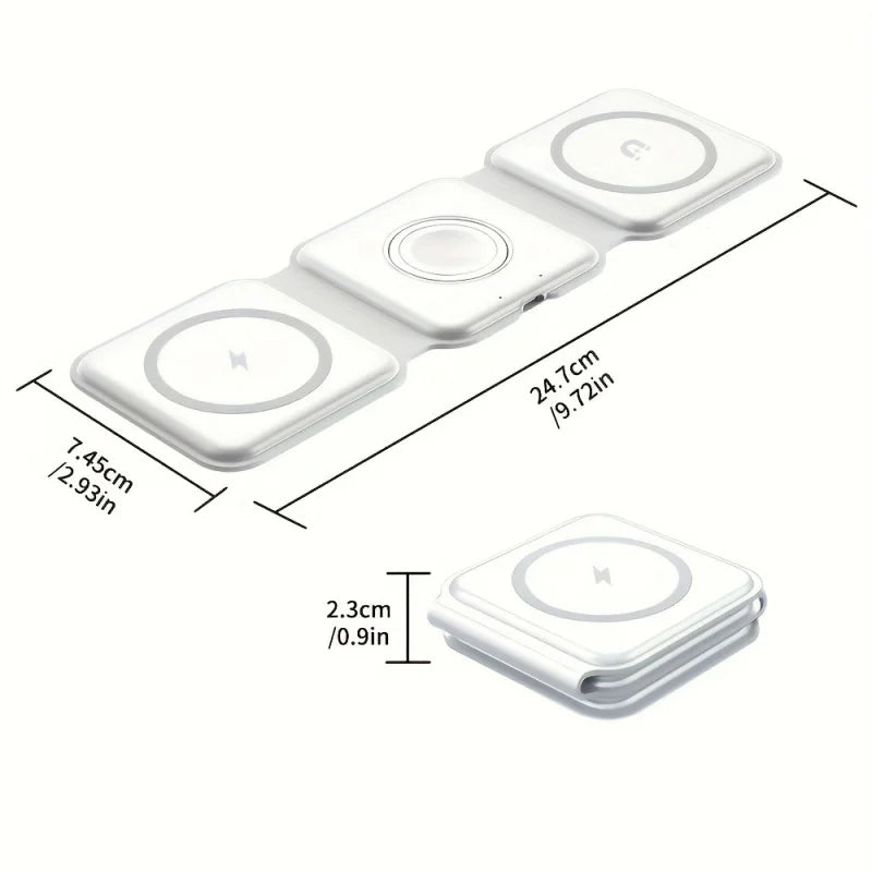 Chargeur magnétique sans fil 3-en-1 à charge rapide — Compatible iPhone 16, 15, 14 Pro Max, AirPods, Apple Watch — Support pliable pour téléphone portable
🚚 Livraison rapide en 8 à 12 jours ouvrés FelizShop
