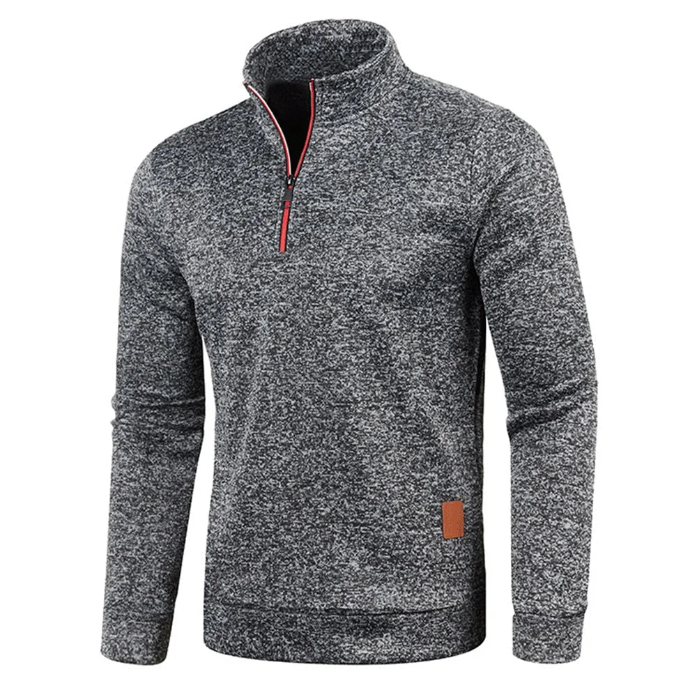 Sweatshirt Homme Demi-Zippé – Pull Épais à Col Montant, Style Décontracté pour le Printemps/Automne, Couleur Unie 🚚 Livraison rapide en 8 à 12 jours ouvrés depuis la France FelizShop
