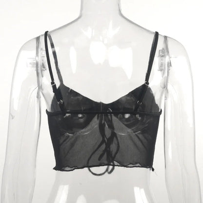 Crop Top Corset Noir Femme – Sans Manches, Dos Nu & Lacets
Tailles : S à L
Matière : tissu mesh léger, détails à lacets
Style : sexy et streetwear, dos transparent, coupe courte (cropped)
Saison : été 🚚 Livraison FelizShop