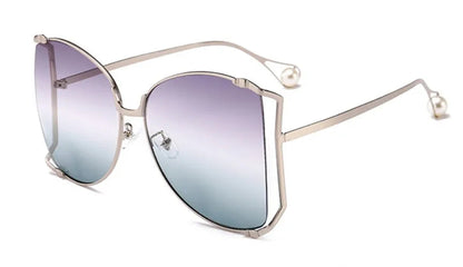 45476 Metal Square Gradient Sunglasses Men Women Pearl Decoration Brand Glasses Designer Fashion Male Female Shades 🚚 Livraison rapide en 8 à 12 jours ouvrés depuis la France FelizShop