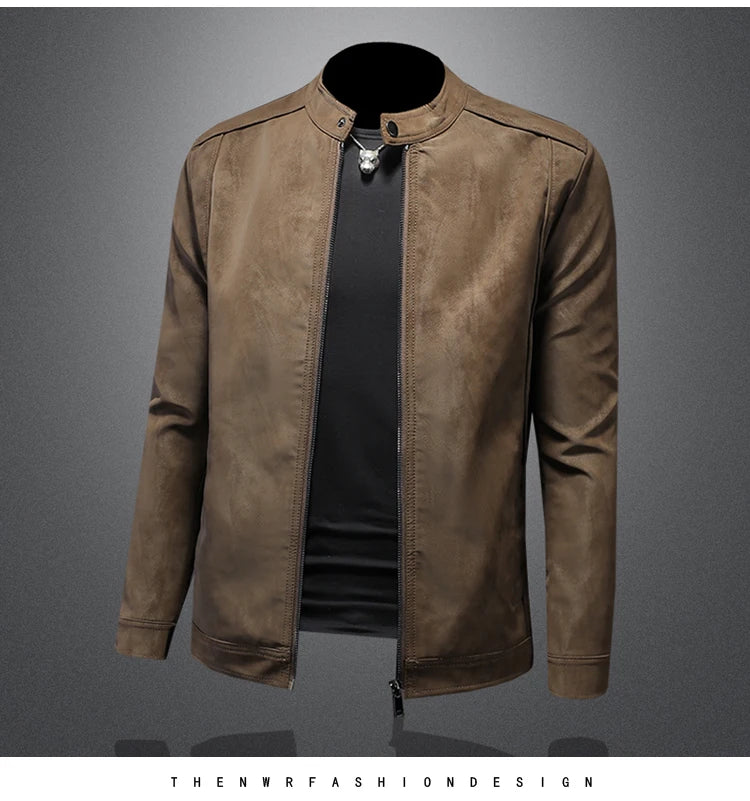 2025 new high-quality slim men's leather jacket,🚚Livraison rapide gratuite et sécurisée FelizShop