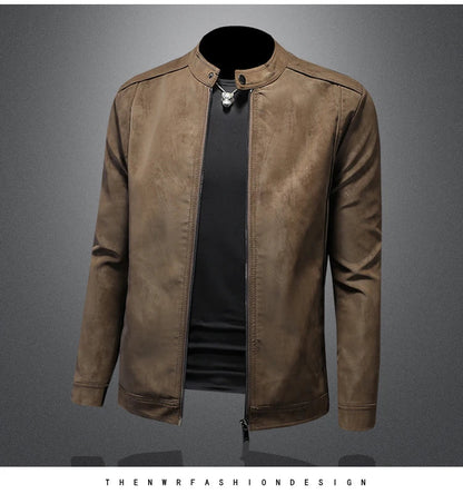 2025 new high-quality slim men's leather jacket,🚚Livraison rapide gratuite et sécurisée FelizShop