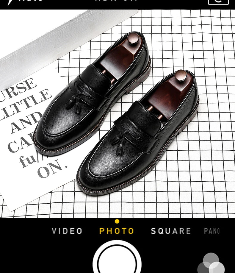 Chaussures pour homme en cuir véritable — Oxford de haute qualité — Sneakers outdoor style italien — Noires — Design élégant pour bureau, jogging ou tenue habillée🚚 Livraison rapide FelizShop