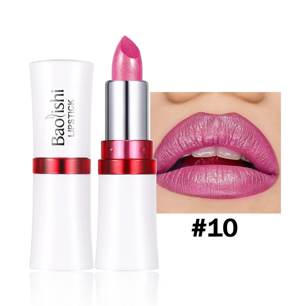 Rouge à Lèvres Pailleté Métallique – 12 Couleurs Intenses | Fini Brillant Nacré, Longue Tenue & Facile à Appliquer🚚 Livraison rapide FelizShop