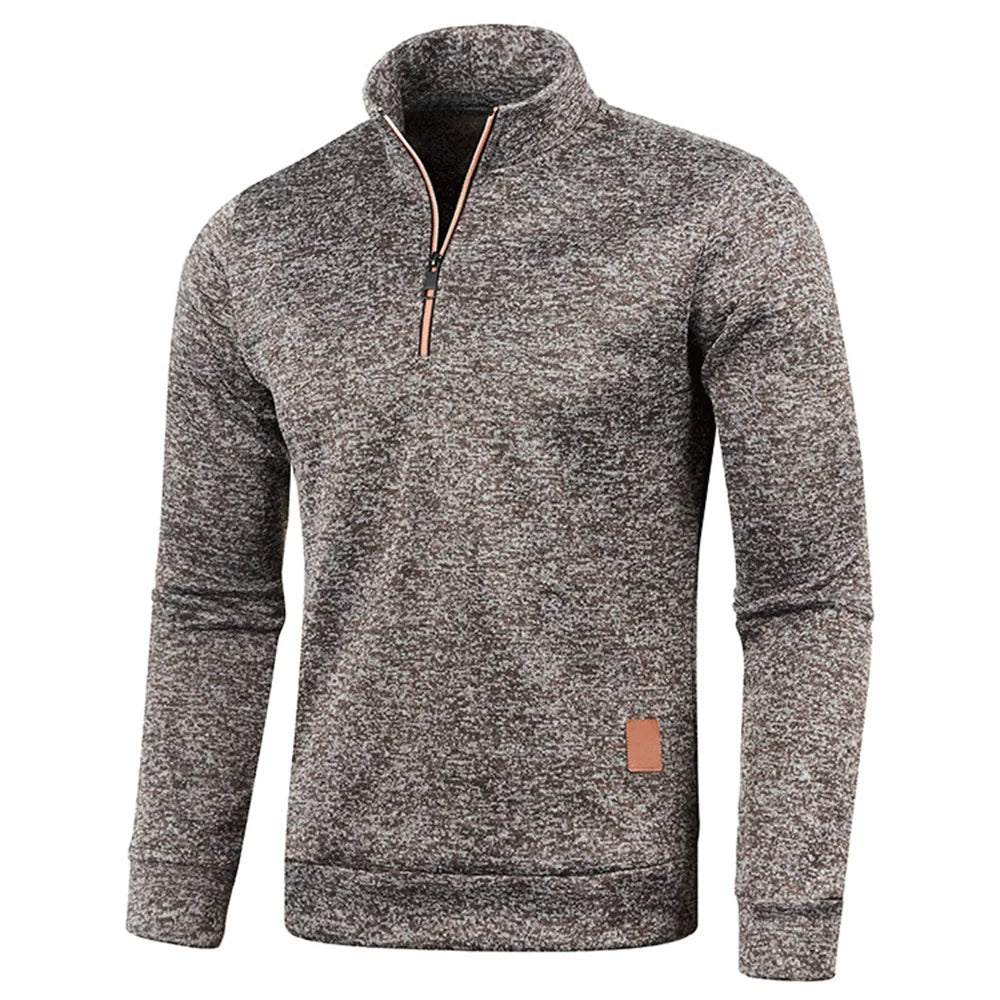 Sweatshirt Homme Demi-Zippé – Pull Épais à Col Montant, Style Décontracté pour le Printemps/Automne, Couleur Unie 🚚 Livraison rapide en 8 à 12 jours ouvrés depuis la France FelizShop