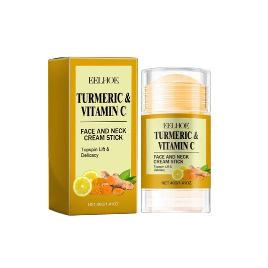 Stick Crème Visage & Cou au Curcuma – Raffermissant, Éclaircissant & Hydratant | Anti-Rides & Anti-Lignes du Cou🚚 Livraison rapide FelizShop