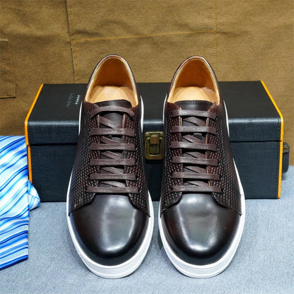 Chaussures casual classiques pour homme, taille 38 à 50 — Sneakers en cuir véritable à lacets — Derby plats, chaussures de conduite, shopping ou travail🚚 Livraison rapide en 8 à 12 jours ouvrés depuis la France FelizShop