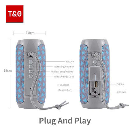 Enceinte Bluetooth Portable T&G TG117 – Haut-parleur Étanche TWS, Son Stéréo Surround, Support Carte TF et Radio FM, Idéal pour l’Extérieur 🚚 Livraison rapide en 8 à 12 jours ouvrés depuis la France ou nos entre FelizShop