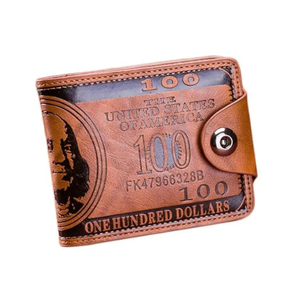 Portefeuille Homme Motif 100$ – Cuir PU | Grande Capacité & Porte-Photos🚚 Livraison rapide en 8 à 12 jours ouvrés depuis la France FelizShop