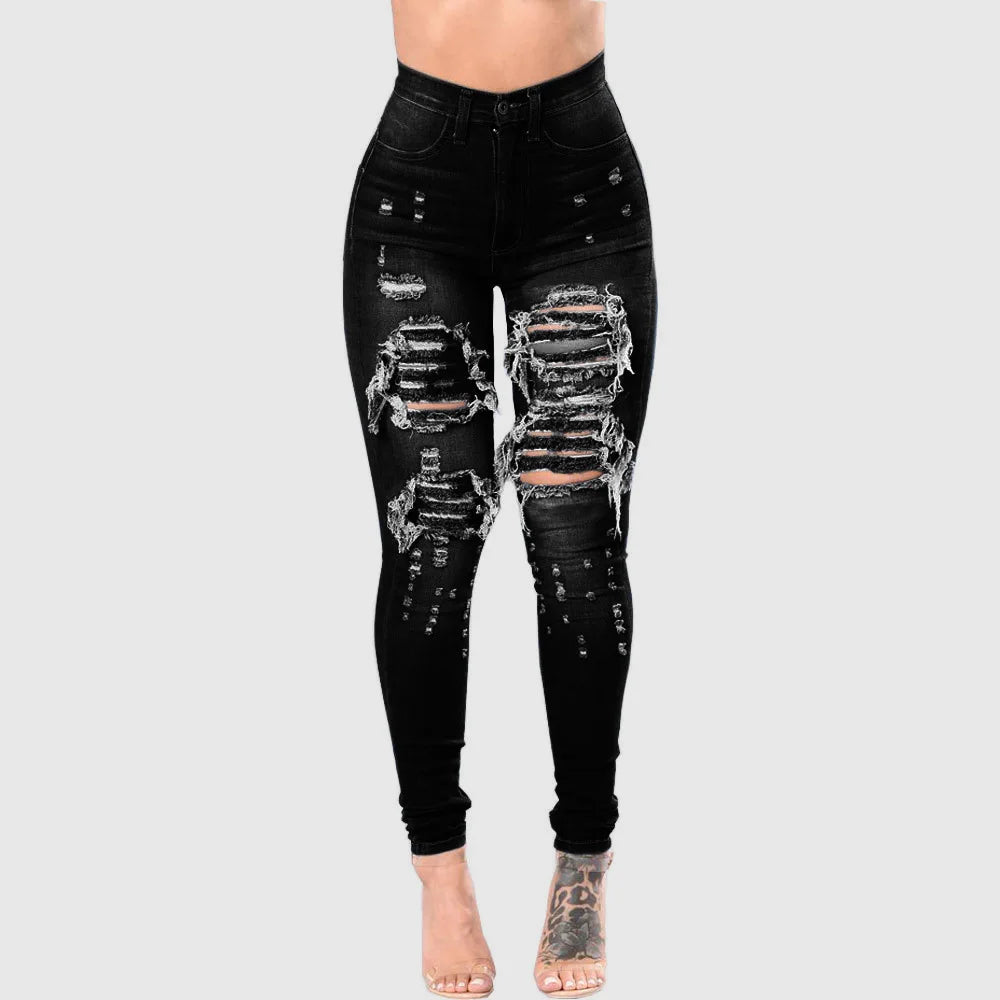 Jean Femme  – Taille Haute  Déchiré Skinny FelizShop