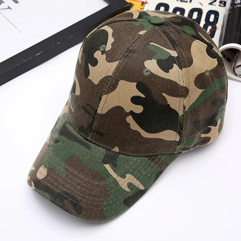 Men Women Summer Cotton Camouflage Printed Baseball Caps Sunhat Outdoor Unisex  Sports Adjustable Snapback Anti-UV Hat Visors 🚚 Livraison rapide FelizShop
