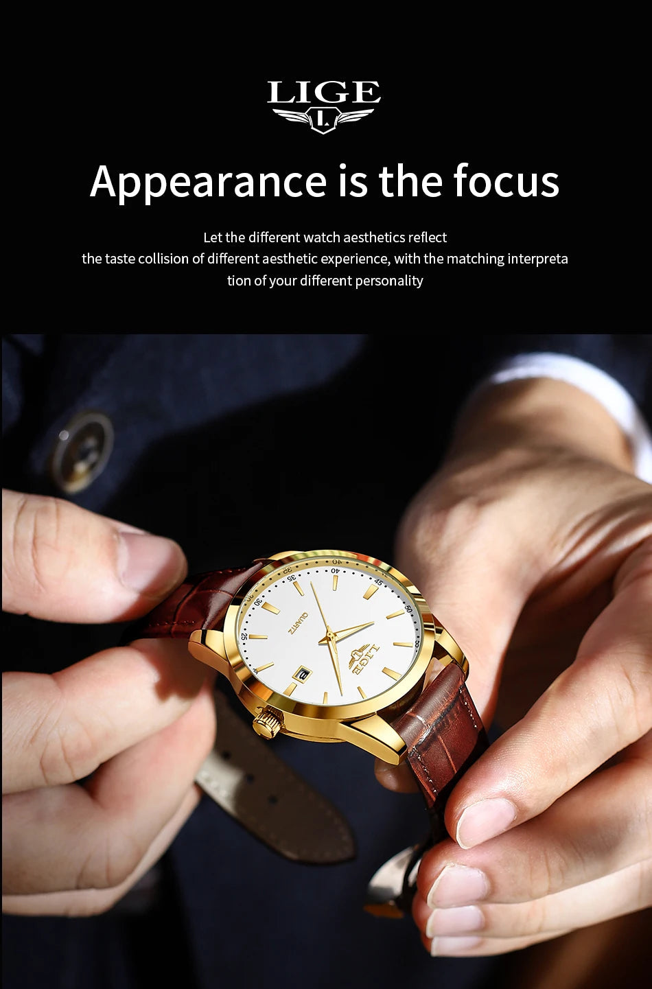 Montre Homme LIGE – Bracelet Cuir Marron – Chronographe Sport & Élégance🚚 Livraison rapide en 8 à 12 jours ouvrés depuis la France FelizShop